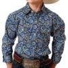 Roper Boys' Western Paisley Snap Shirt