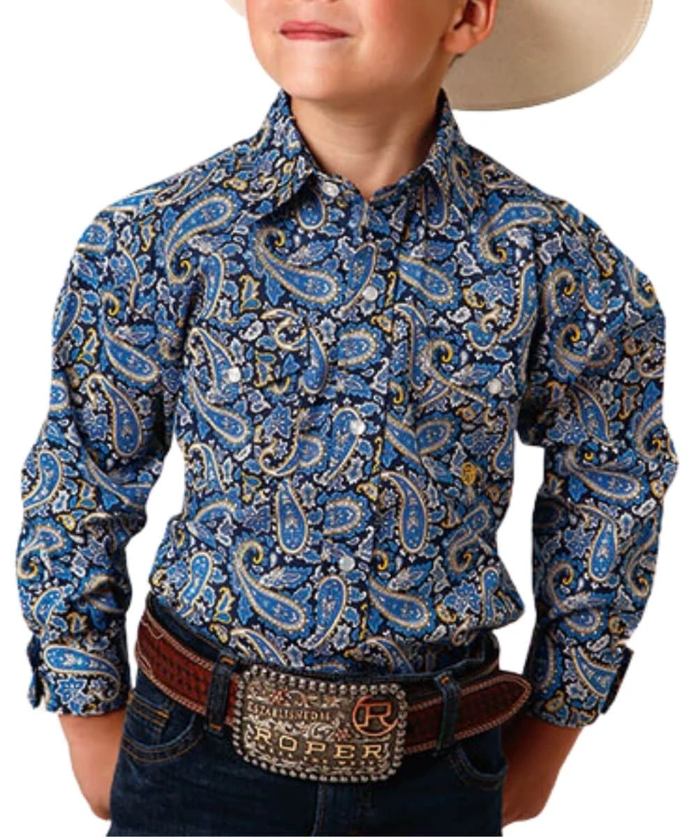 Roper Boys' Western Paisley Snap Shirt 1 Roper Boys' Western Paisley Snap Shirt