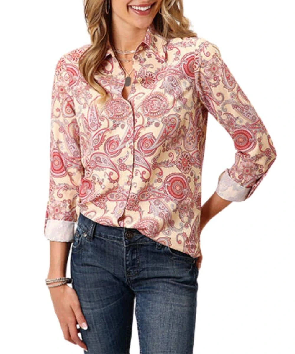 Roper Women's Spring Paisley Button Down Shirt 1 Roper Women's Spring Paisley Button Down Shirt