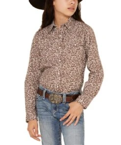 Roper Girls' Frontier Floral Snap Shirt