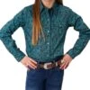 Roper Girls' Western Paisley Snap Shirt