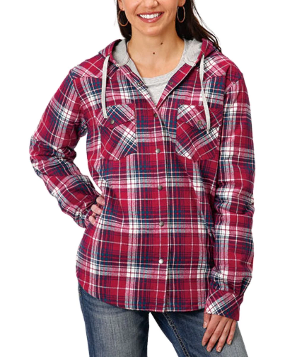 Roper Women's Thermal Lined Flannel Shacket 2 Roper Women's Thermal Lined Flannel Shacket - Image 2