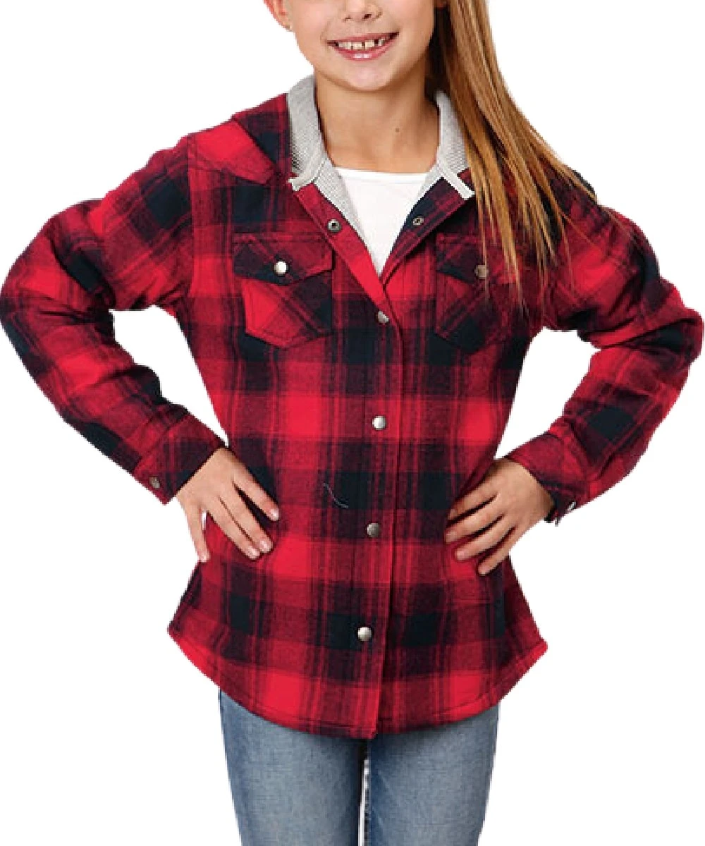 Roper Girls' Thermal Lined Flannel Snap Jacket 3 Roper Girls' Thermal Lined Flannel Snap Jacket - Image 3