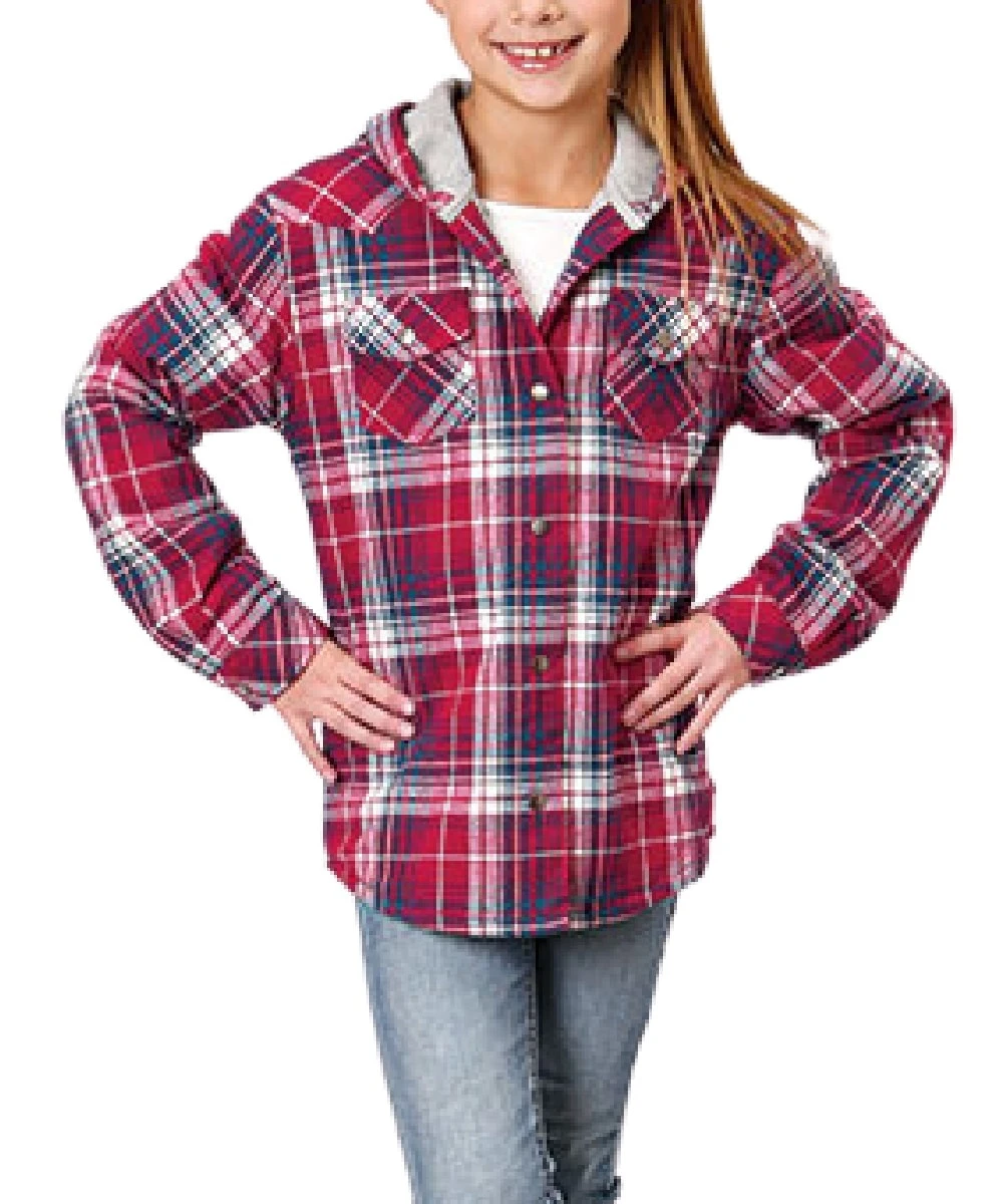 Roper Girls' Thermal Lined Flannel Snap Jacket 2 Roper Girls' Thermal Lined Flannel Snap Jacket - Image 2