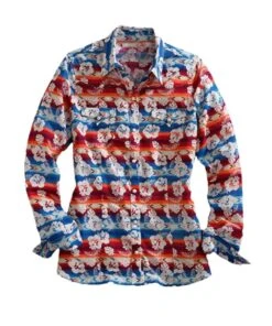 Tin Haul Women's Hawaiian Snap Shirt -Western Cowboy Clothing 10 050 0064 0242 a