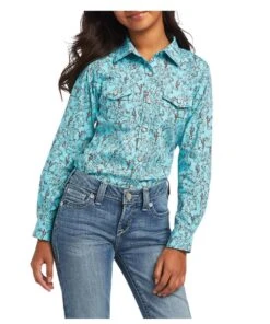 Ariat Girls' R.E.A.L. Bucking Bronc Snap Shirt