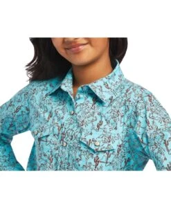 Ariat Girls' R.E.A.L. Bucking Bronc Snap Shirt 5 Ariat Girls' R.E.A.L. Bucking Bronc Snap Shirt -Western Cowboy Clothing 10040631 c