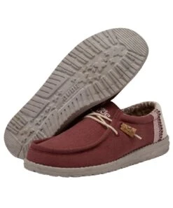 Hey Dude Men's Natural Brick Wally Linen Cork Shoe