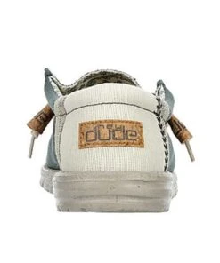 Hey Dude Men's Natural Teal Wally Linen Shoe 5 Hey Dude Men's Natural Teal Wally Linen Shoe -Western Cowboy Clothing 110798357 c