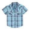 Wrangler Baby Boys' Teal Plaid Snap Shirt