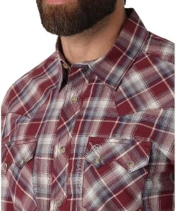 Wrangler Men's Retro Plaid Western Snap Shirt -Western Cowboy Clothing 112317117 c