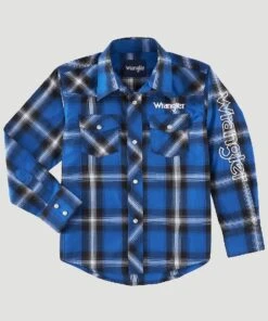Wrangler Boys' Logo Western Snap Shirt