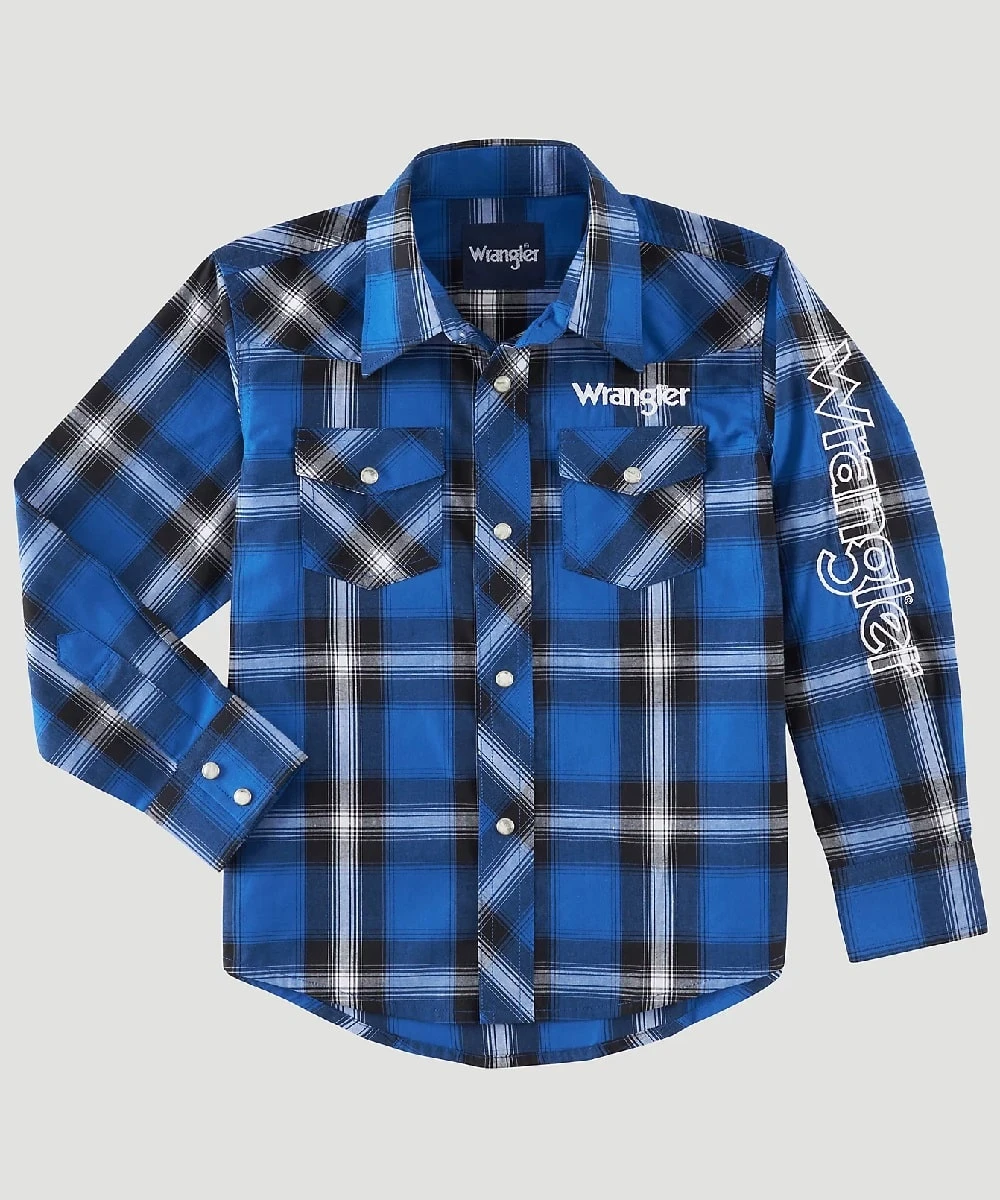 Wrangler Boys' Logo Western Snap Shirt 1 Wrangler Boys' Logo Western Snap Shirt