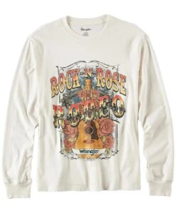 Wrangler Women's Retro Rock N Rose Rodeo Long Sleeve Tee