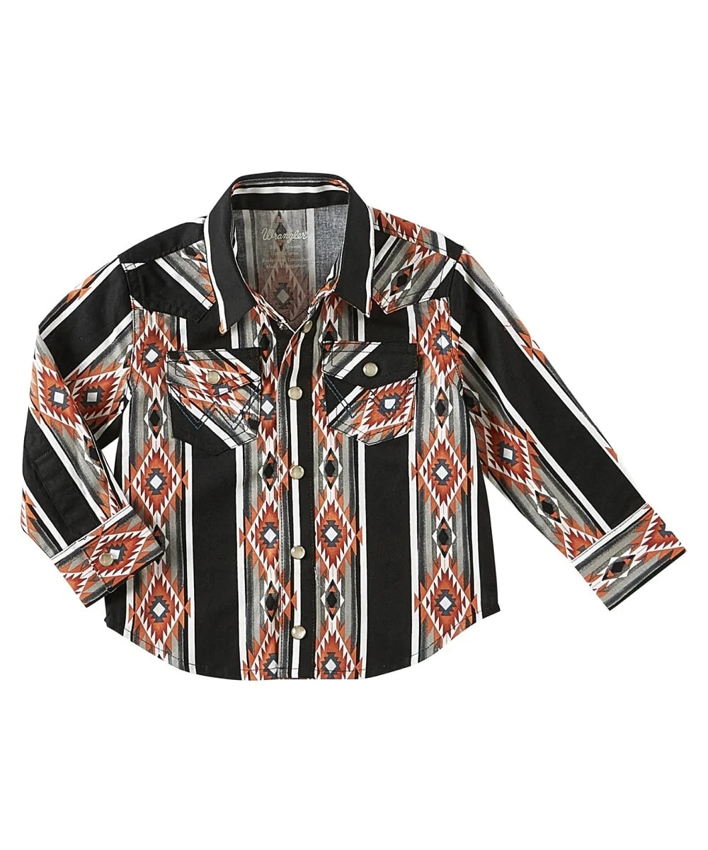 Wrangler Baby/Toddler Boy's Aztec Western Snap Shirt 1 Wrangler Baby/Toddler Boy's Aztec Western Snap Shirt