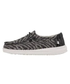 Hey Dude Youth Zebra Black Stripe Wendy Woven Shoe