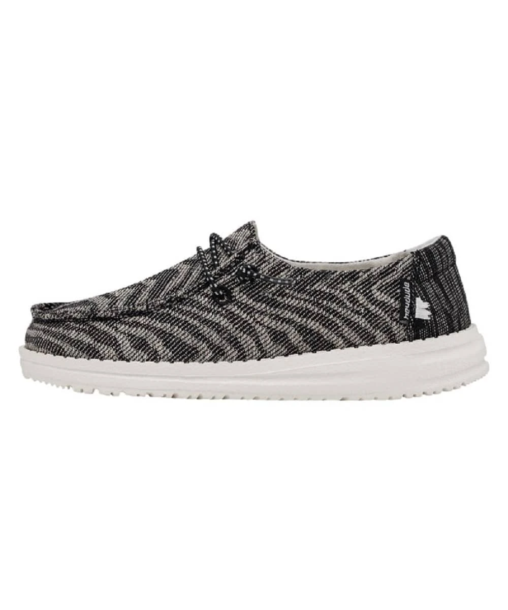 Hey Dude Youth Zebra Black Stripe Wendy Woven Shoe 1 Hey Dude Youth Zebra Black Stripe Wendy Woven Shoe