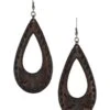 Trenditions Women's Justin Tooled Leather Teardrop Earrings