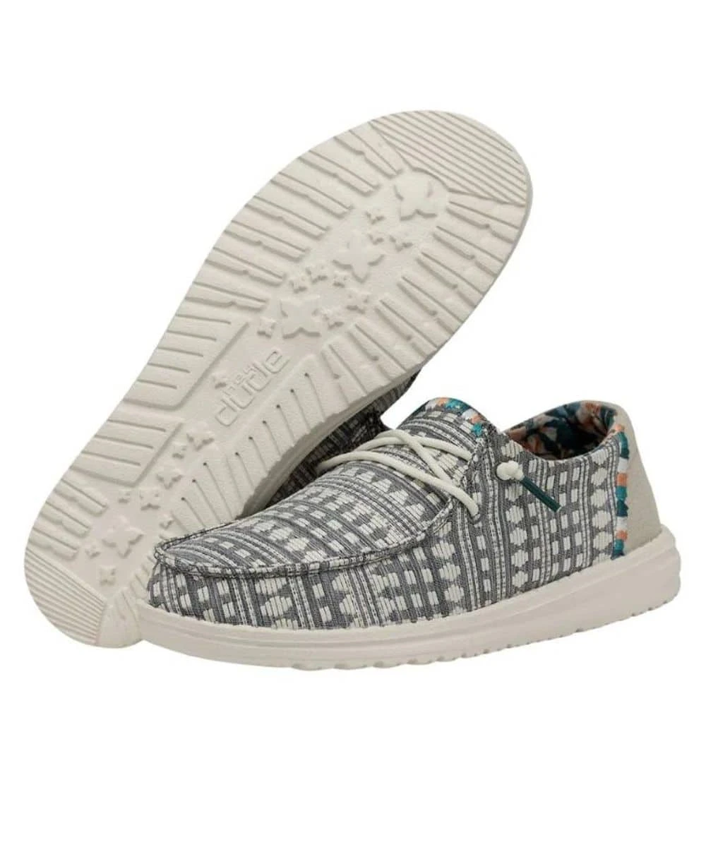 Hey Dude Women's Embroidery Grey Wendy Boho Shoe 1 Hey Dude Women's Embroidery Grey Wendy Boho Shoe