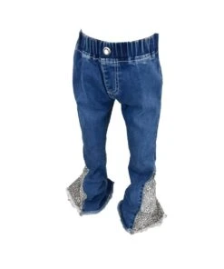 Cowboy Hardware Toddler Girls' Leopard Bell Bottom Jean