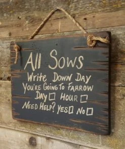 Farrow Sows Wooden Sign
