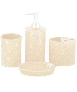 HiEnd Accents Savannah 4 Pc Bath Countertop Accessory Set