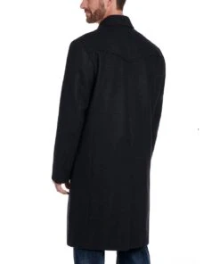 Cripple Creek Men's Melton Concealed Carry Over Coat -Western Cowboy Clothing CR44466 black back