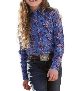 Cruel Girl Girls' Paisley Snap Shirt