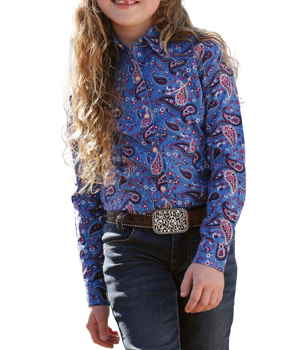 Cruel Girl Girls' Paisley Snap Shirt 1 Cruel Girl Girls' Paisley Snap Shirt