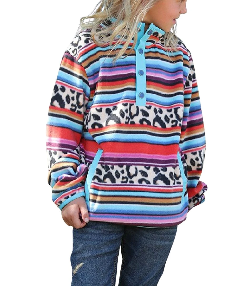 Cinch Girls' Striped Polar Fleece Pullover