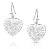 Montana Silversmiths Women's Chiseled Heart Earrings