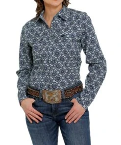 Cinch Women's Blue Snap Western Shirt