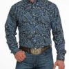 Cinch Men's Big & Tall Paisley Button Down Shirt
