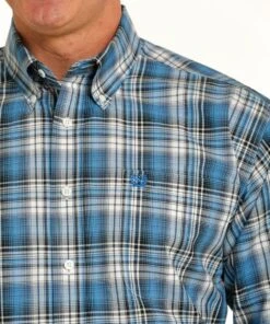 Cinch Men's Plaid Button Down Shirt -Western Cowboy Clothing MTW1105514 b