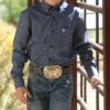 Cinch Boys' Geo Print Button Down Shirt