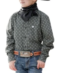 Cinch Boys' Western Button Down Shirt