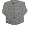Cinch Toddler Boys' Geo Print Navy Button Down Shirt