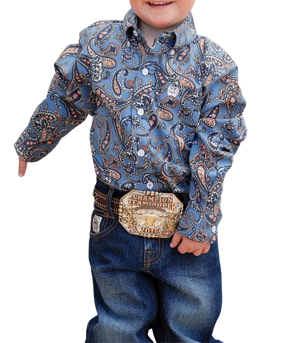 Cinch Infant Boys' Paisley Button Down Shirt 1 Cinch Infant Boys' Paisley Button Down Shirt