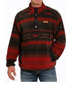 Cinch Men's Brown Aztec Polar Fleece Pullover
