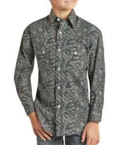 Rock & Roll Cowboy Boys' Paisley Snap Shirt