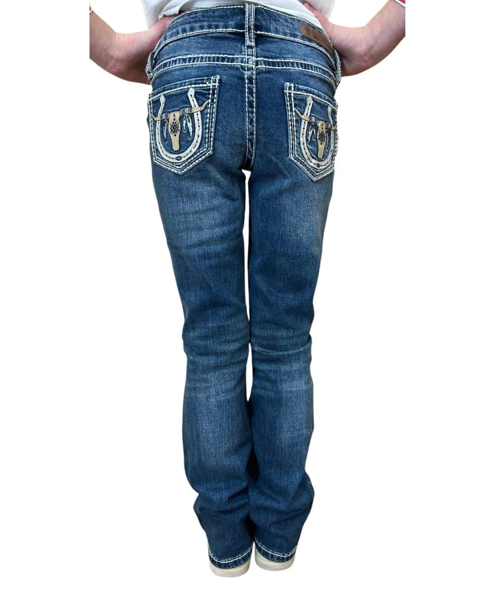 Rock & Roll Cowgirls' Longhorn Bootcut Jean 2 Rock & Roll Cowgirls' Longhorn Bootcut Jean - Image 2