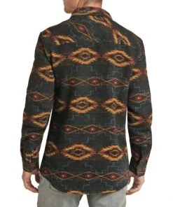 Rock & Roll Cowboy Men's Aztec Shacket -Western Cowboy Clothing RRMO92R08L b