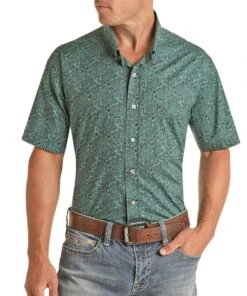 Rock & Roll Cowboy Men's Paisley Button Down Shirt