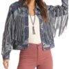 Rock & Roll Cowgirl Women's Aztec Fringe Denim Jacket