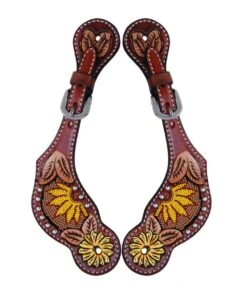 Rafter T Ranch Women's Beaded Sunflower Spur Straps