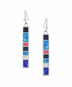 Montana Silversmiths Women's Wrangler Legends Denim Bar Earrings