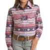 Panhandle Girls' Southwest Print Snap Shirt