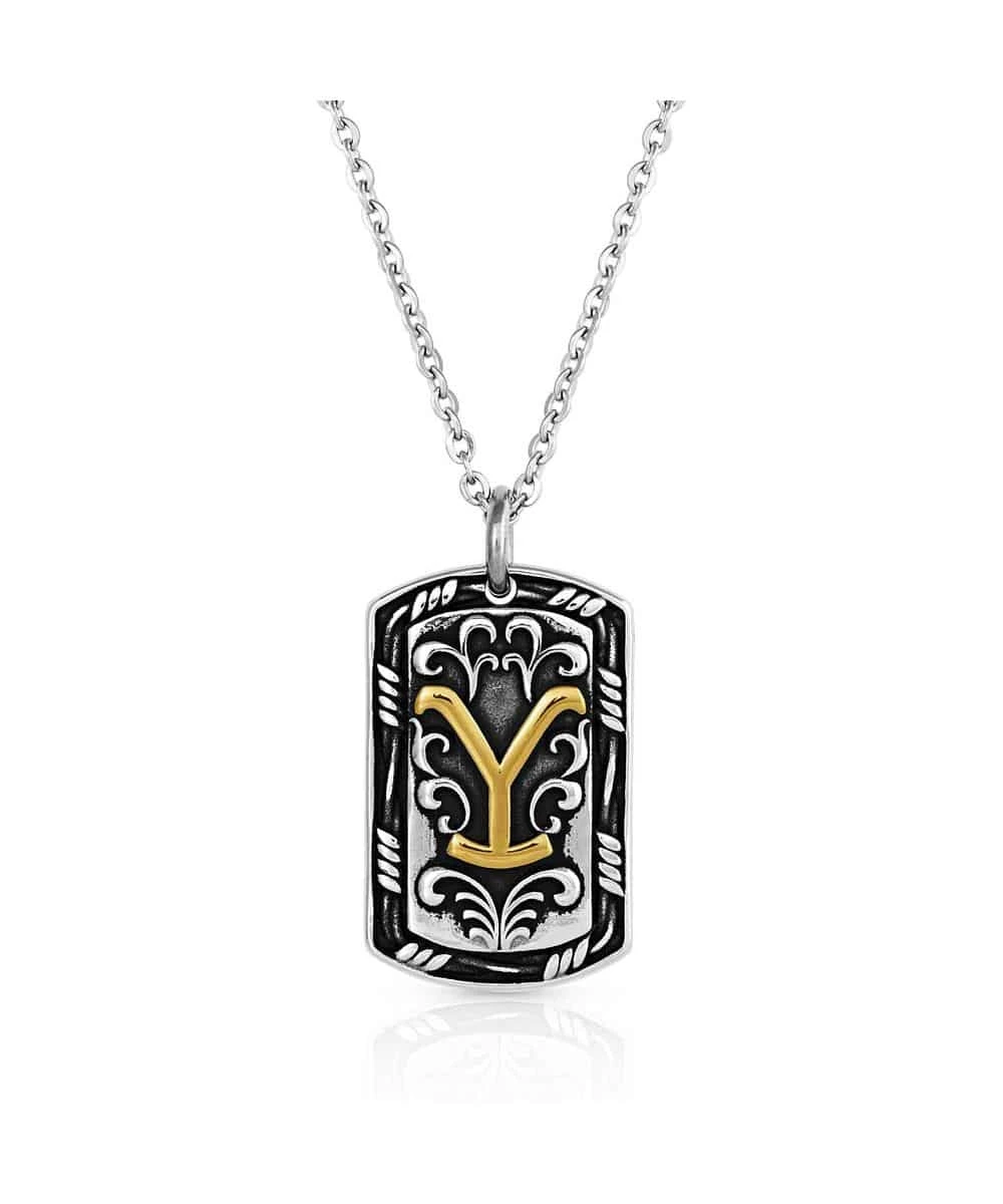 Montana Silversmiths Yellowstone Strong Dog Tag Necklace 1 Montana Silversmiths Yellowstone Strong Dog Tag Necklace