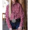 Cinch Girls' Medallion Print Snap Shirt