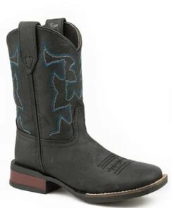 Roper Kids' Black Cowhide Leather Boot